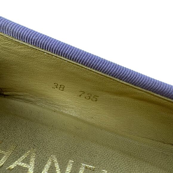 Chanel Vintage Light Lilac CC Logo Leather Ballerina Flats 38 with Box & Dustbag - Picture 9 of 12